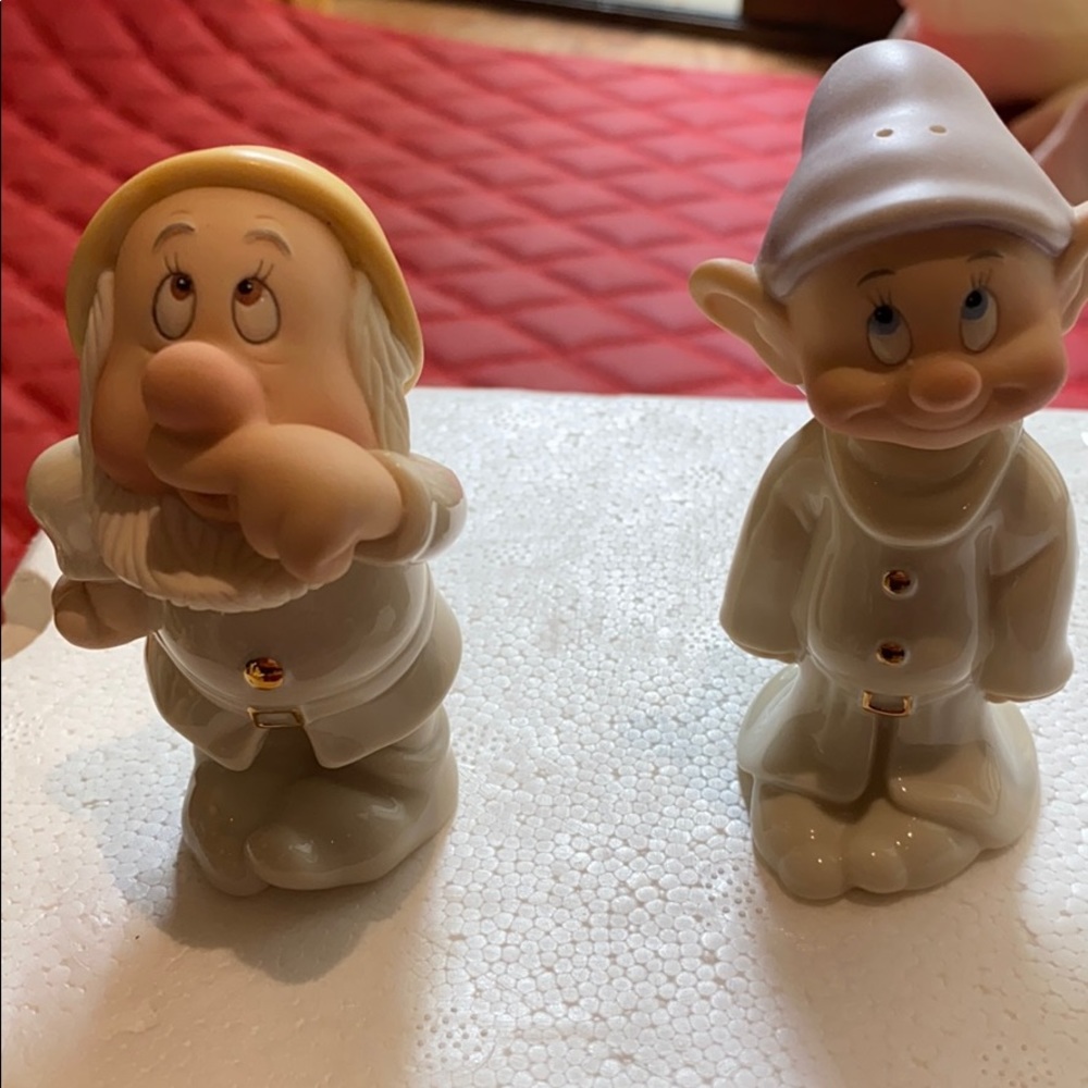 Lenox Dopey and Sneezy salt from Snow White
